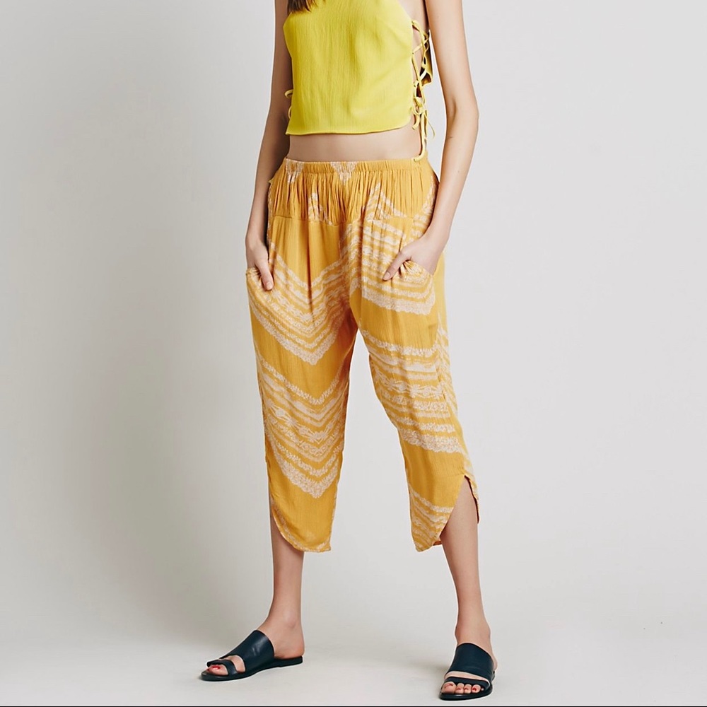 Free People Printed Cropped Harem Pants, XS